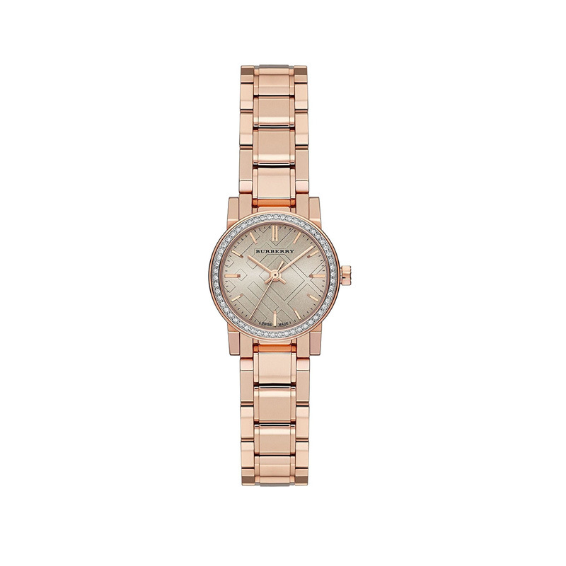 BURBERRY Ladies The City Check Diamond Watch 26mm